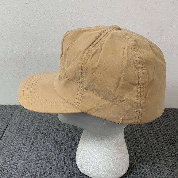 Vintage P Fitted Cap Men's Size L Tan Soft Felt 6 Panel High Profile Lined - Picture 8 of 17